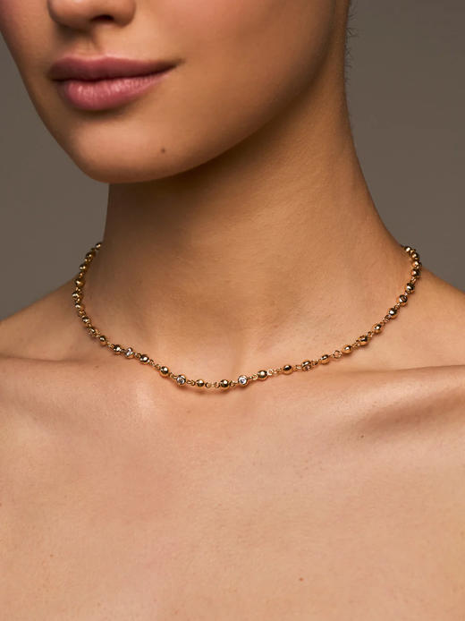 北京仓｜Lili Claspe-Stella-金色 网球 锆石 项链［美国设计师］ 商品图3