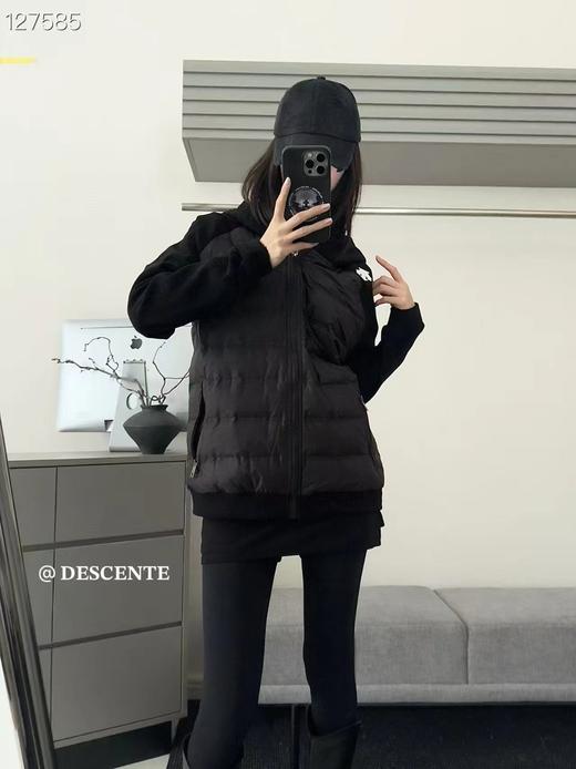 D112704针织拼接插肩袖连帽羽绒服男女同款 商品图11