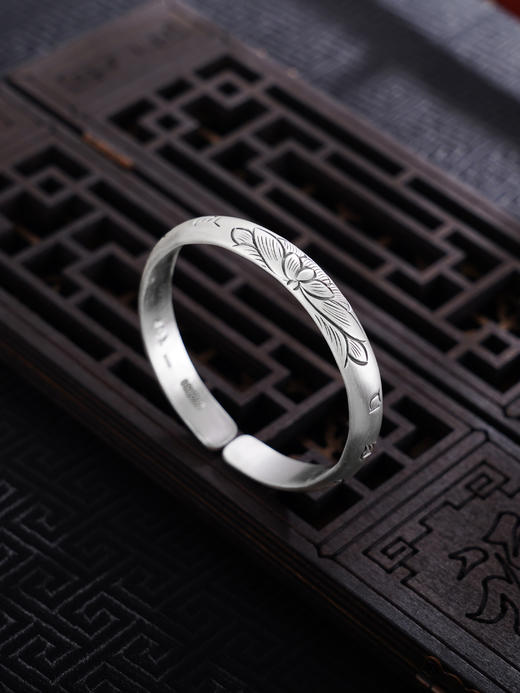 【真言净莲】子佩集S999银手工手镯原创设计【55081232】2407 商品图0