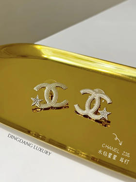 Chanel 23B 浅星 双C 耳钉