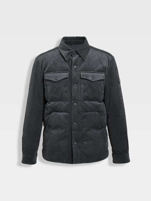 callisto卡其灯芯绒轻工装鹅绒羽绒服 商品图5