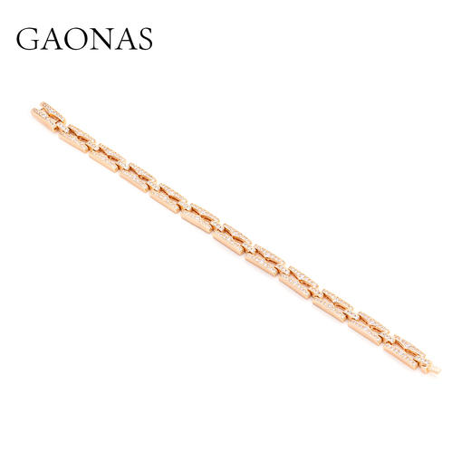 GAONAS  时尚潮流锁扣设计金色手链11649SRG 商品图1