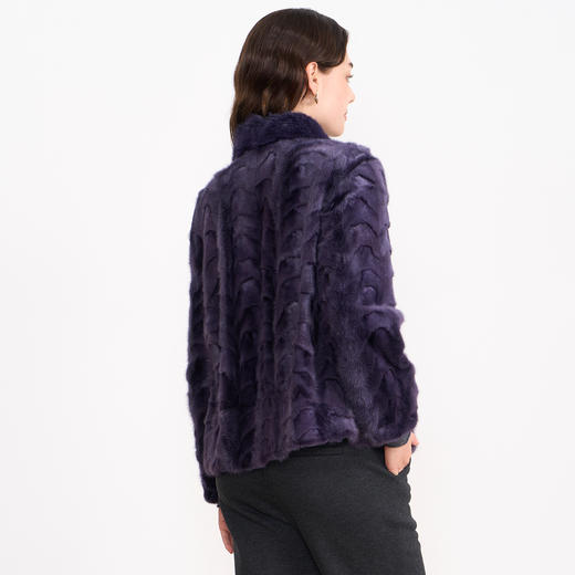EITIE爱特爱柔紫色短款高贵优雅保暖皮草大衣8093719 商品图4