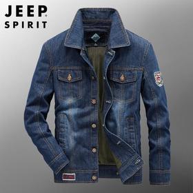 JEEP SPIRIT牛仔外套潮牌街头秋潮流夹克男牛仔衣时尚HL1621