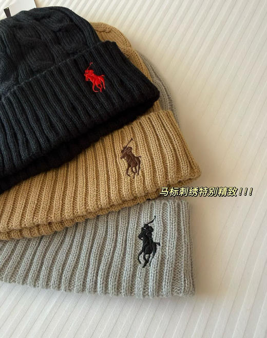 原单正品RL 拉夫劳伦绞花百分百棉 帽子 围巾🧣  情侣款 三个色 商品图5