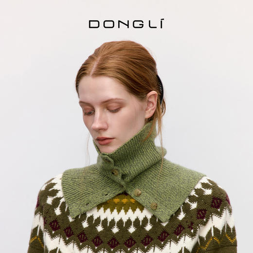 东黎 • 童心未远 绵绵黑巧 山羊绒冬季花纱围脖 5403 商品图10