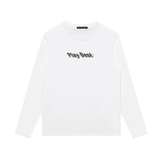 GXG男装【网点字倒影】25春季时尚创意字母圆领男式纯棉长袖T恤K&C 商品图2