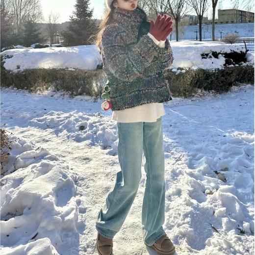 吾家高腰加绒水洗牛仔裤 巨抗冻能滑雪 显瘦显直不臃肿 商品图3