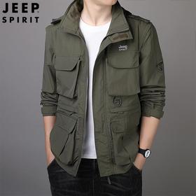 JEEP SPIRIT男士休闲外套男夹克休闲男士可拆卸袖子外套HL7179