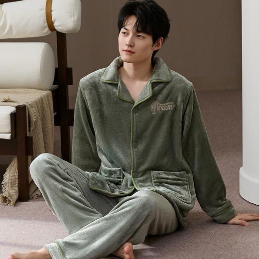 买手优选男士睡衣加绒加厚法兰绒男丝绒家居服套装168444191 商品图1