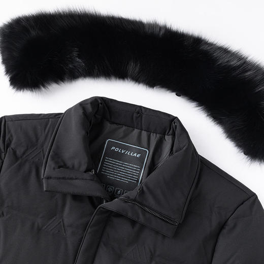 【可拆卸狐狸毛领】罗蒙冬季羽绒服爸爸装中老年中长款保暖轻薄一衣两穿外套 商品图6