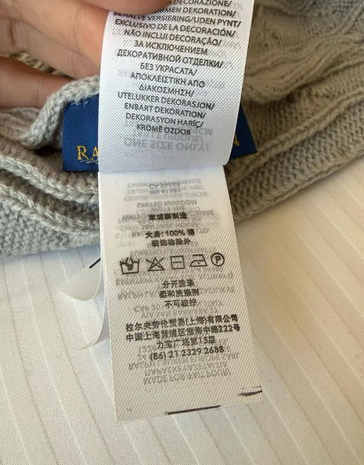 原单正品RL 拉夫劳伦绞花百分百棉 帽子 围巾🧣  情侣款 三个色 商品图9