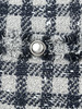 黑白格纹粗花呢小香风外套 流苏边金属扣短款夹克 复古优雅秋冬气质上衣 商品缩略图4