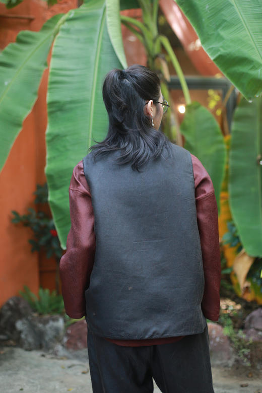 漫物记丝麻双口袋双面马甲M130 商品图4