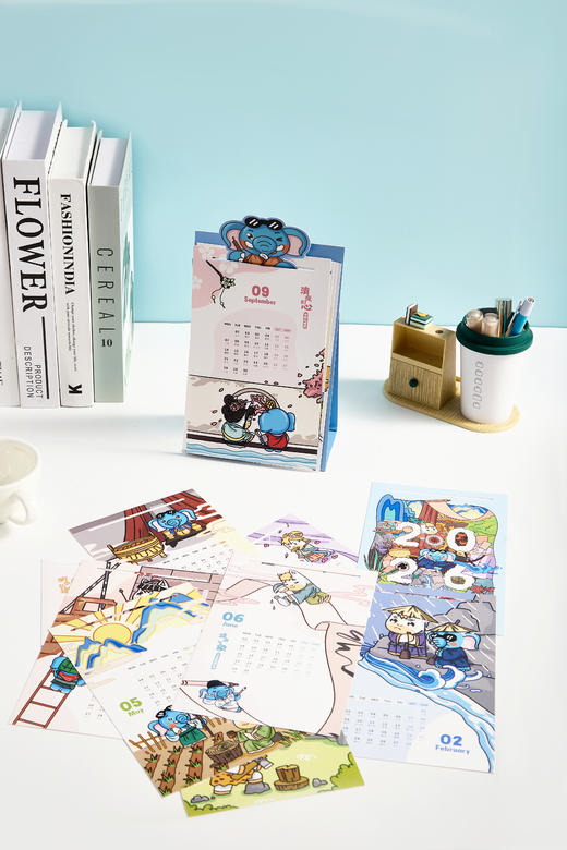 【整套】花开远方2026“岁月如驹”月历（挂历+台历） 商品图6