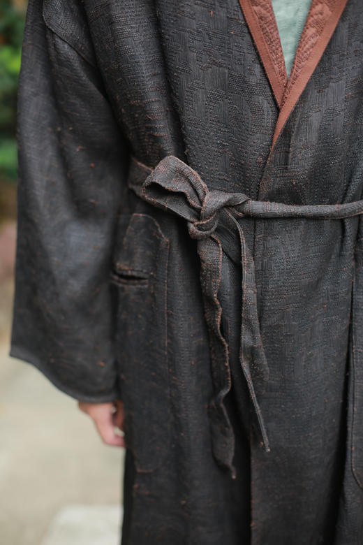 漫物记柞蚕丝手缝边系带中长外套W048 商品图7