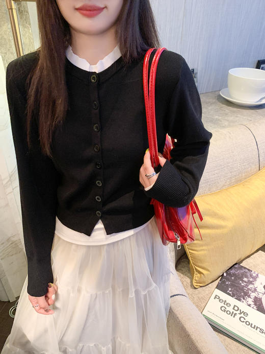 <曾小咸推荐>现货秒杀！微信超特价！黑色短款毛针织衫开衫 日常169.99 立减90 秒杀79.99！ 商品图13