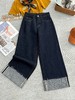 74CK21052#牛仔翻边阔腿裤 商品缩略图0