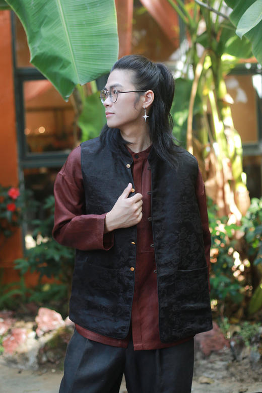 漫物记丝麻双口袋双面马甲M130 商品图1