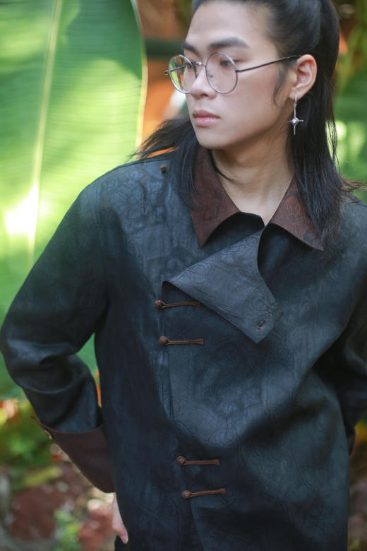 漫物记六经绞罗翻领斜襟香云纱M300 商品图0