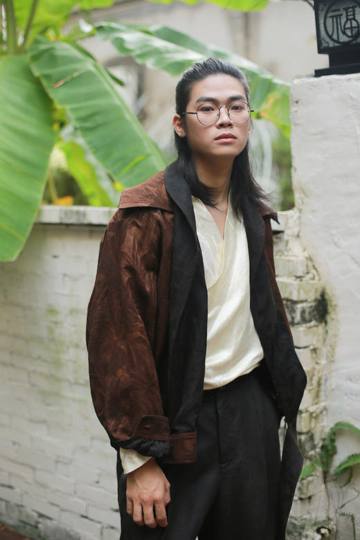 漫物记柞蚕丝大领口系腰双面外套M288 商品图7