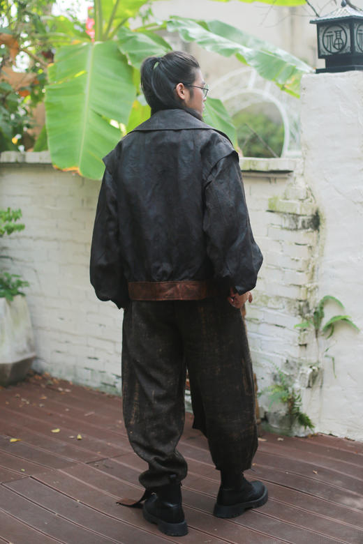 漫物记柞蚕丝大领口系腰双面外套M288 商品图2