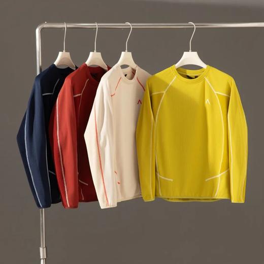 正反拼方格绒四针六线圆领卫衣 商品图0