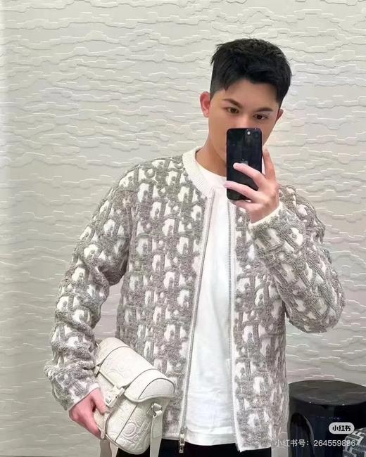 DIO情侣款满印提花针织开衫毛衣 商品图0