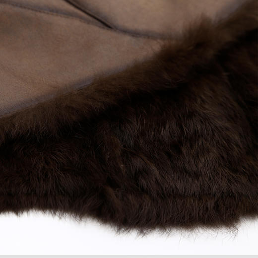 QP601斯尔丽2025冬季新款兔毛皮毛一体中长直身显瘦皮草狐狸毛领 商品图8