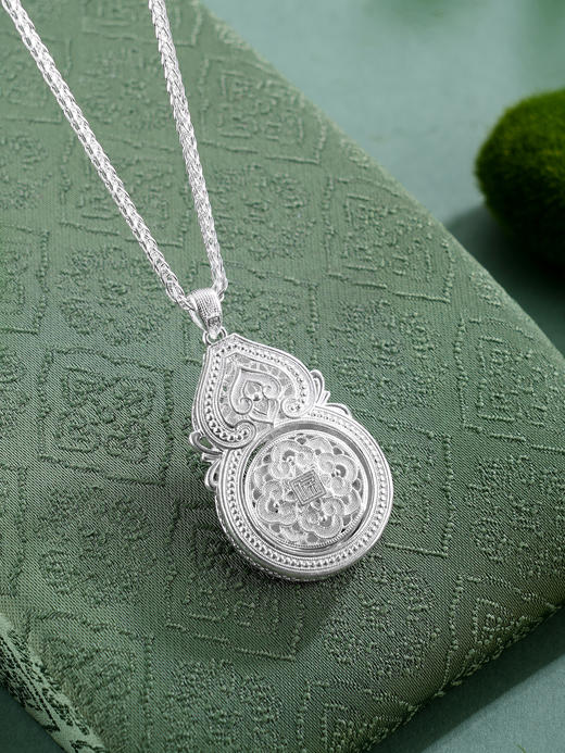 子佩集【福禄宝相】银S990吊坠【QFDZ048】原创作品花丝珐琅彩可转动(不含链)2511 商品图7