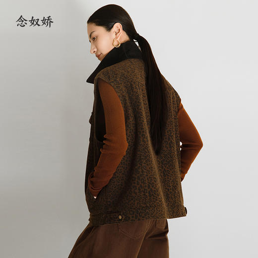 【商场同款】CNI5A87 “ 豹纹马甲 ” 巴恩风复古翻领马甲  酷感十足 商品图5