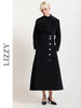 LIZZY 秋冬欧式复古手工盘花大翻领配可脱卸胸针绵羊毛长款大衣外套6372 商品缩略图0