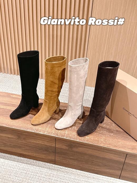 Gianvito Rossi 复古麂皮高跟堆堆靴 短版(DBG) 商品图2