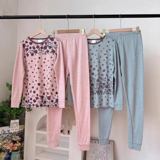 53%美丽诺羊毛40%棉敏肌不扎 女士内衣打底套装 商品图10