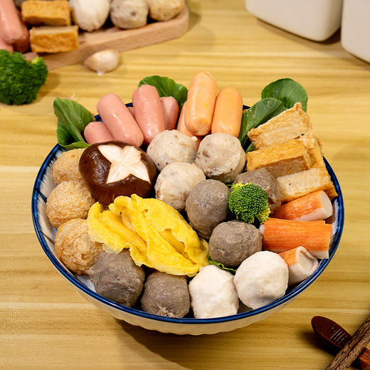 海霸王经典火锅丸子 10种口味组合 牛肉丸/撒尿牛肉丸/香菇贡丸/墨鱼丸/鱼蛋/鲜鲜肠/鱼豆腐/玉米肠/蟹味棒/蛋饺 商品图1