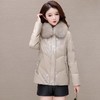 2025新款妈妈冬款羽绒服，中式绣花国风皮保暖毛领中长款 商品缩略图3