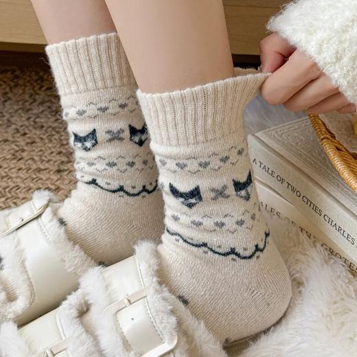 冬季羊毛袜｜费尔岛+小狗图案可选，每双袜子都是微型童话 商品图2