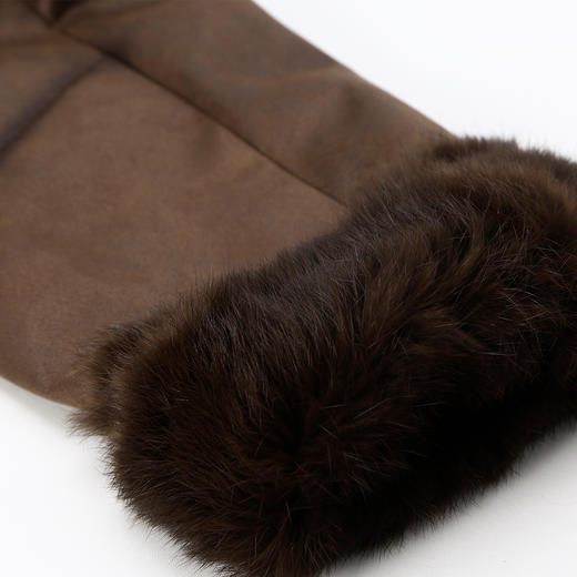 QP601斯尔丽2025冬季新款兔毛皮毛一体中长直身显瘦皮草狐狸毛领 商品图7