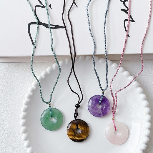 低调质感平安扣造型天然石长链项链-纪念日百货门店同款168195251 商品图4