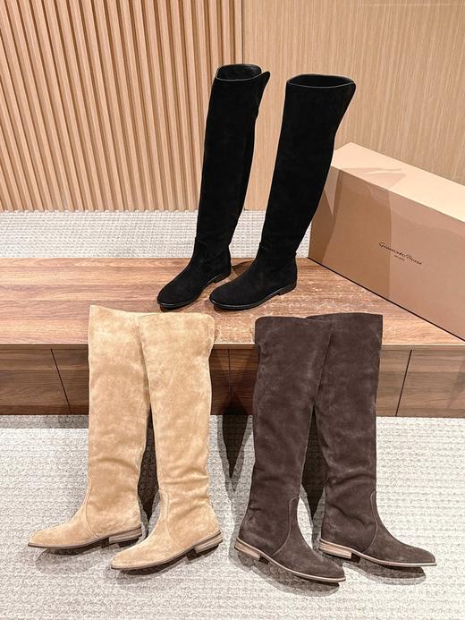Gianvito Rossi 复古麂皮过膝长筒靴(DBG) 商品图1