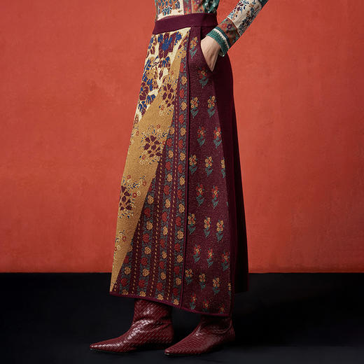 【林栖设计小店】（预售1.3）秋色鸳鸯提花毛织半身裙绵羊毛复古优雅传统气质2025秋冬新款裙子G1954289 商品图7