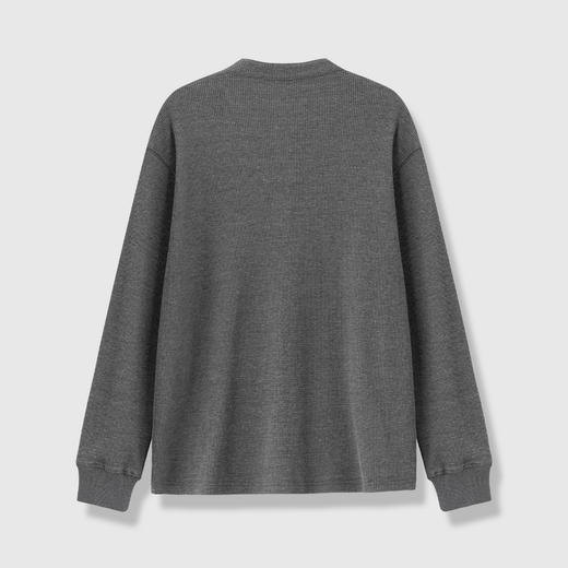 GXG男装25秋季时尚百搭肌理感简约休闲男式圆领长袖T恤衫上衣K&C 商品图1