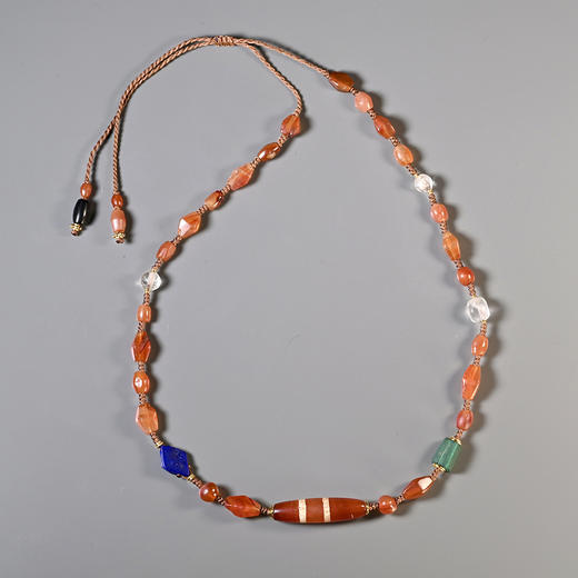 焦糖蚀花线珠+五彩多宝项链 商品图0
