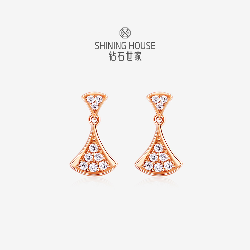 【甄选钻饰】【专享】钻石世家18k金钻石耳钉