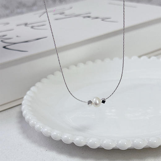 日常百搭通勤极简珍珠搭配碎银配件项链纪念日百货门店同款163001534 商品图1