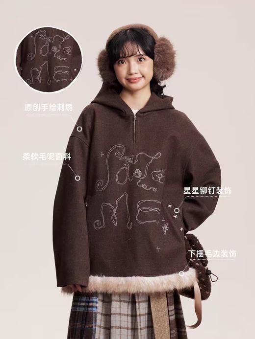 早乙女惠子saotome/STMWY141241/刺绣毛呢连帽卫衣 商品图0