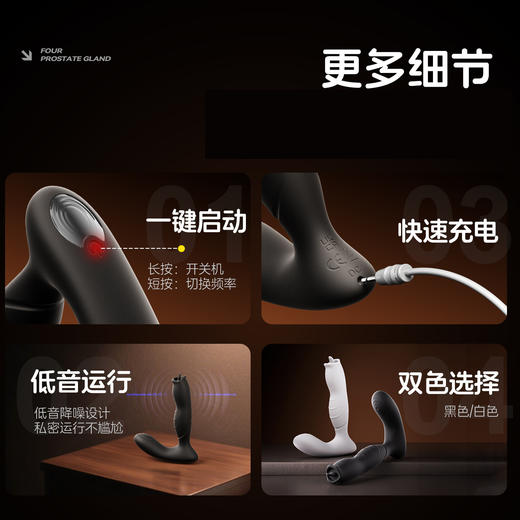 RoseLEX 舔腺后庭按摩器前列腺按摩器舌舔外出穿戴男同志新手APP 商品图2