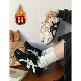 【YW】无忧购复古撞色拼接德训鞋女加绒保暖百搭通勤休闲运动阿甘鞋MIS-5759-1（截单后3-5天发货)