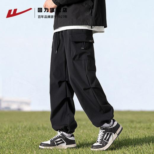 回力工装裤子男2025秋冬款加绒宽松休闲户外机能冲锋直筒加厚长裤 商品图3