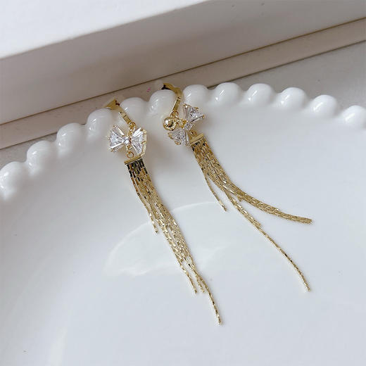 日常佩戴修饰脸型流苏锆石耳夹-纪念日百货门店同款167750727 商品图1